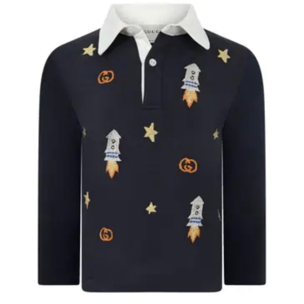 Gucci Kids Embroidery Polo Shirt